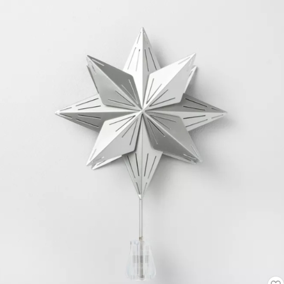 NEW Hearth & Hand w Magnolia Silver Star Christmas Tree Topper-Holiday Tree Star - Picture 3 of 3